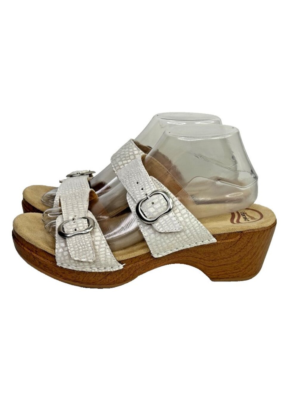Dansko Sophie Sandals Womens 41 EU 10.5-11 US White Strap Wedge Slide 9841092200
